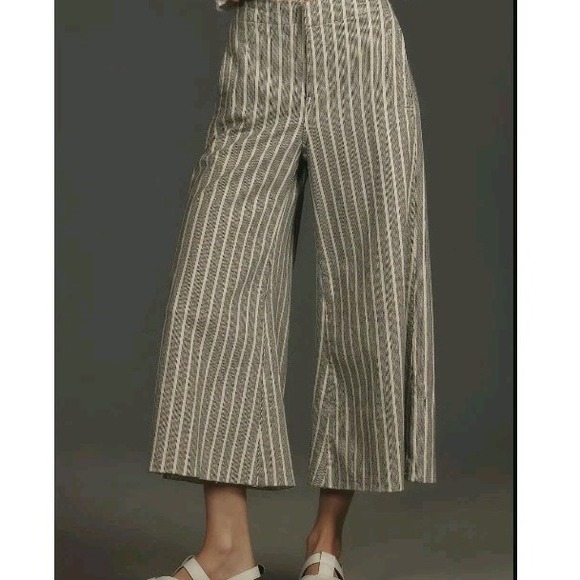 Pilcro Pants - Pilcro Pants 26 Foxglove Stripe Wide Leg Flare Buckle Boho Beach Festival